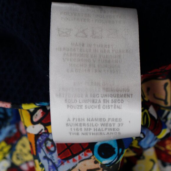 A Fish Named Fred Vest Men's 40 Got Hooked V Neck Button Up Waistcoat gilet blue - Picture 14 of 14